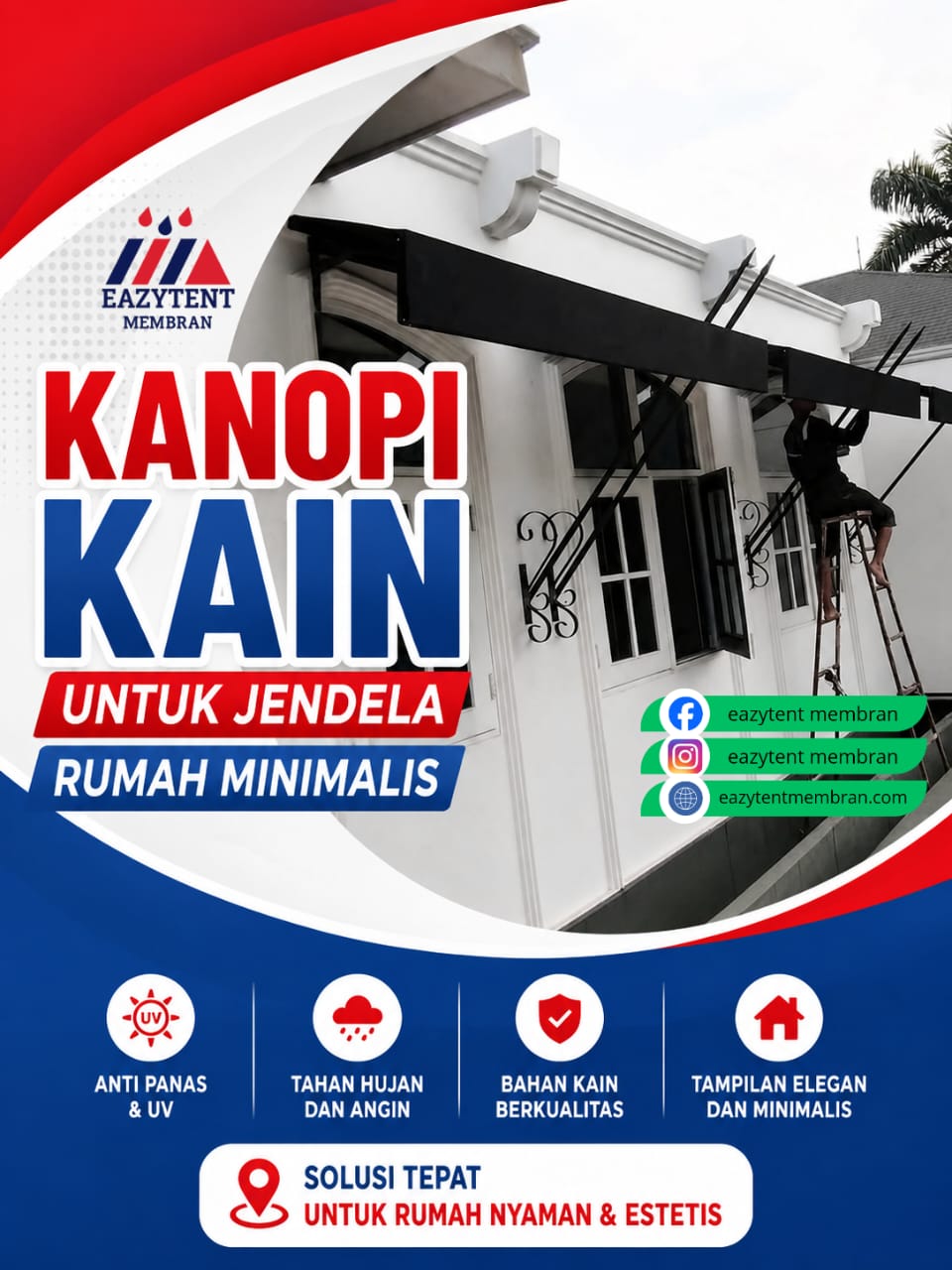 Kanopi Kain untuk Jendela Rumah Minimalis: EazyTent Membran