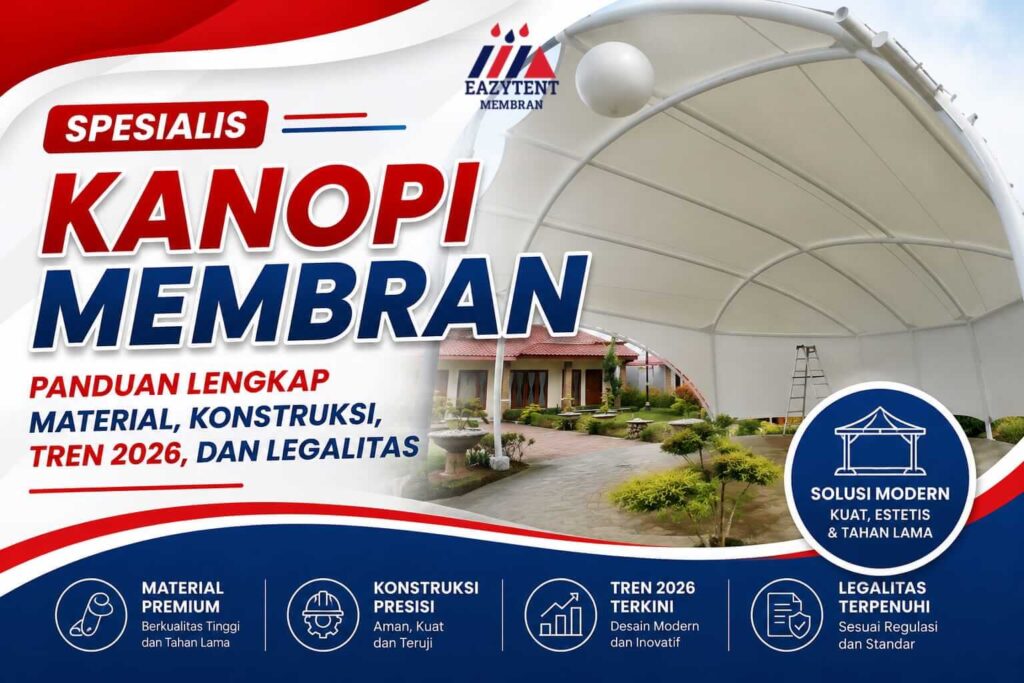 Spesialis Kanopi Membran: Panduan Lengkap Material, Konstruksi, Tren 2026, dan Legalitas